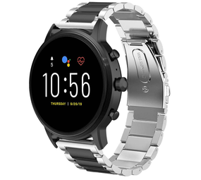 Strap-it® Fossil Gen 4 Explorist (HR) Stahlarmband (Silber/Schwarz) Strap-it® Fossil Gen 4 Explorist (HR) Stahlarmband (Silber/Schwarz)