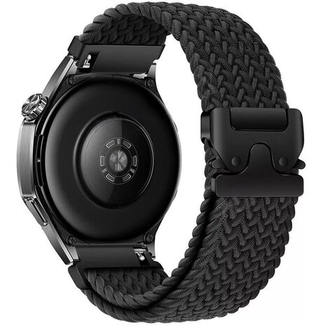 Strap-it® Strap-it Amazfit GTR 3 (Pro) geflochtenes Band mit P-Schnalle (Schwarz)