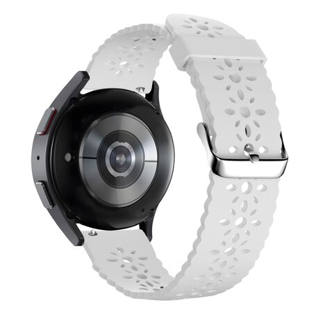 Bandz Bandz Amazfit Active 2 Silikonarmband mit Blumenmuster (Weiß)