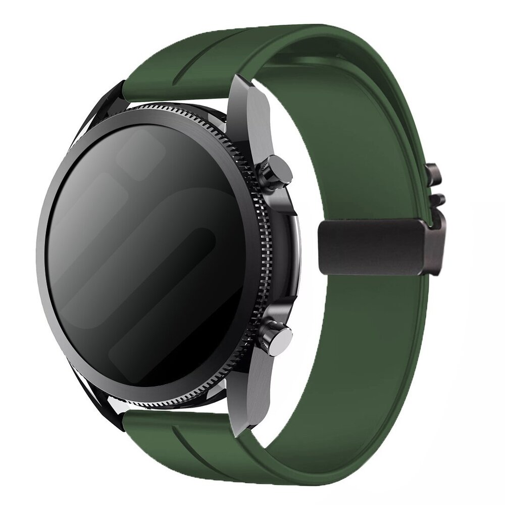 Strap-it® Strap-it Amazfit GTS 3 Silikonarmband mit P-Buckle (Grün)