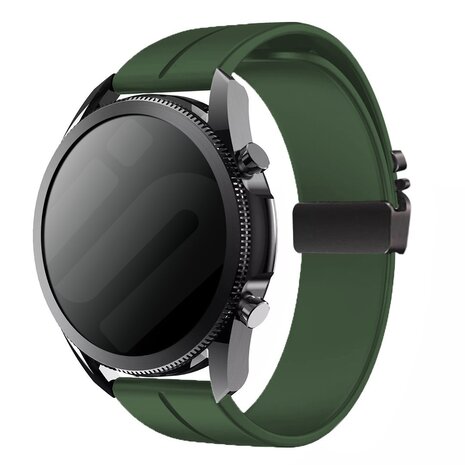 Strap-it® Strap-it Amazfit GTS 3 Silikonarmband mit P-Buckle (Grün)