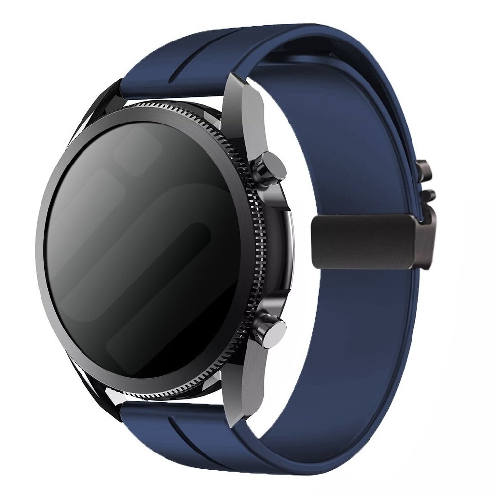 Strap-it® Strap-it Samsung Galaxy Watch 46mm Silikonarmband mit P-Buckle (Dunkelblau)