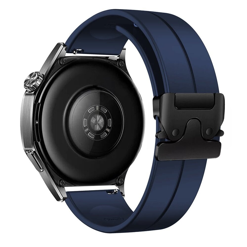 Strap-it® Strap-it Samsung Galaxy Watch 46mm Silikonarmband mit P-Buckle (Dunkelblau)