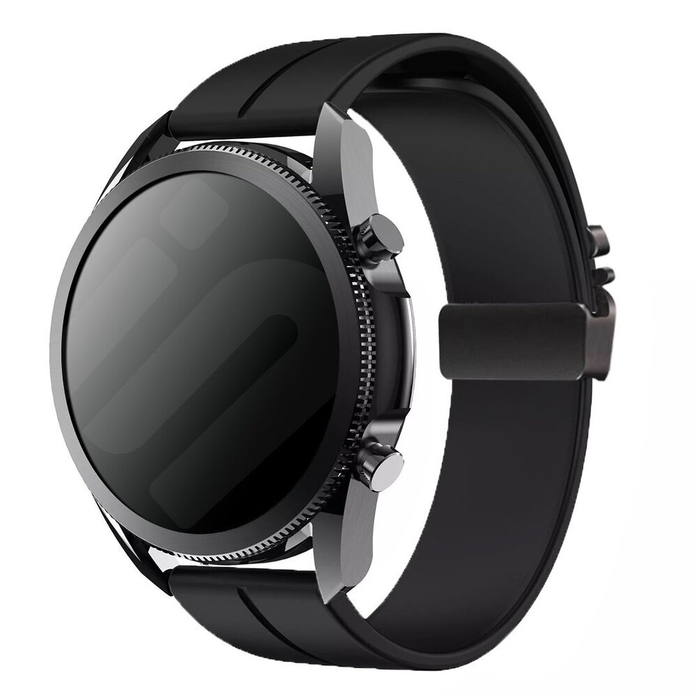Strap-it® Strap-it Huawei Watch GT Runner Silikonarmband mit P-Buckle (Schwarz)