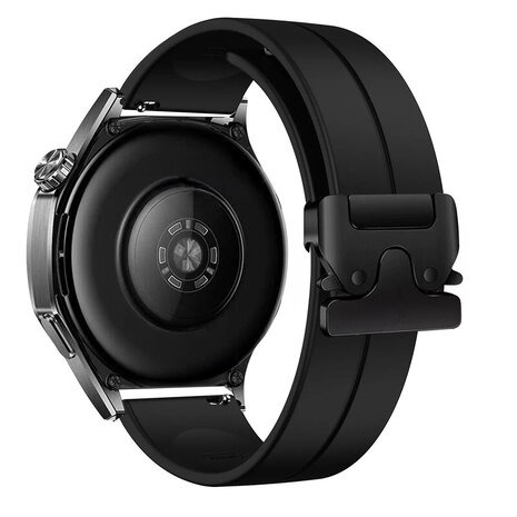 Strap-it® Strap-it Huawei Watch GT Runner Silikonarmband mit P-Buckle (Schwarz)