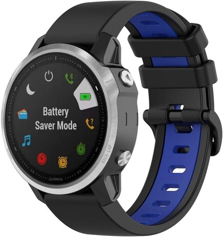 Strap-it® Strap-it Garmin Instinct E - 40mm Sport Schnallenarmband (Schwarz/Blau)
