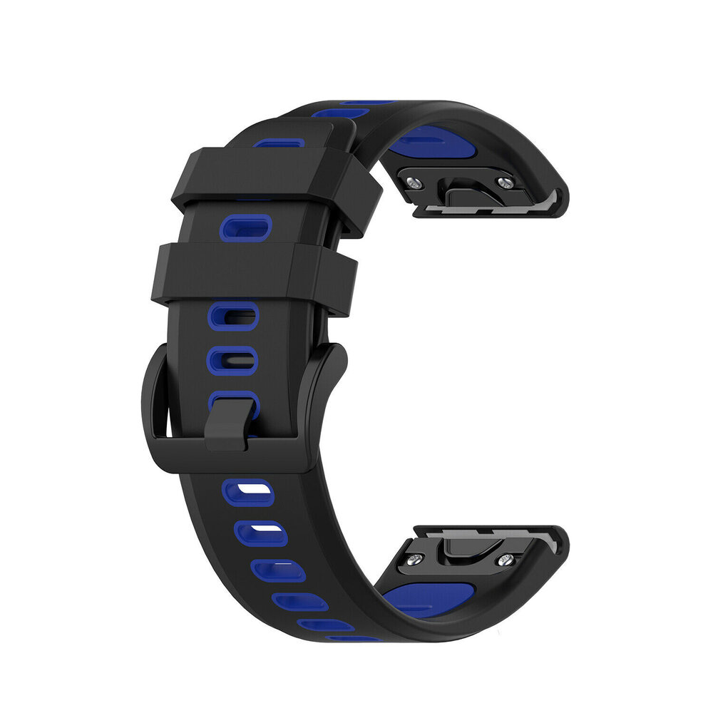 Strap-it® Strap-it Garmin Instinct E - 40mm Sport Schnallenarmband (Schwarz/Blau)