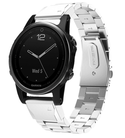 Strap-it® Strap-it Garmin Instinct E - 40mm Stahlarmband (Silber)