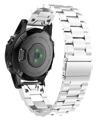 Strap-it® Strap-it Garmin Instinct E - 40mm Stahlarmband (Silber)