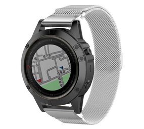 Strap-it® Garmin Instinct 3 - 50mm Milanese Armband (Silber) Strap-it® Garmin Instinct 3 - 50mm Milanese Armband (Silber)