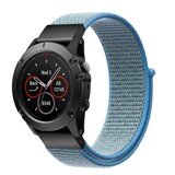 Strap-it® Garmin Instinct 3 - 50mm Nylon Armband (Hellblau)