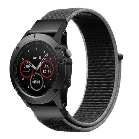 Strap-it® Strap-it Garmin Instinct 3 - 50mm Nylon Armband (Charcoal)
