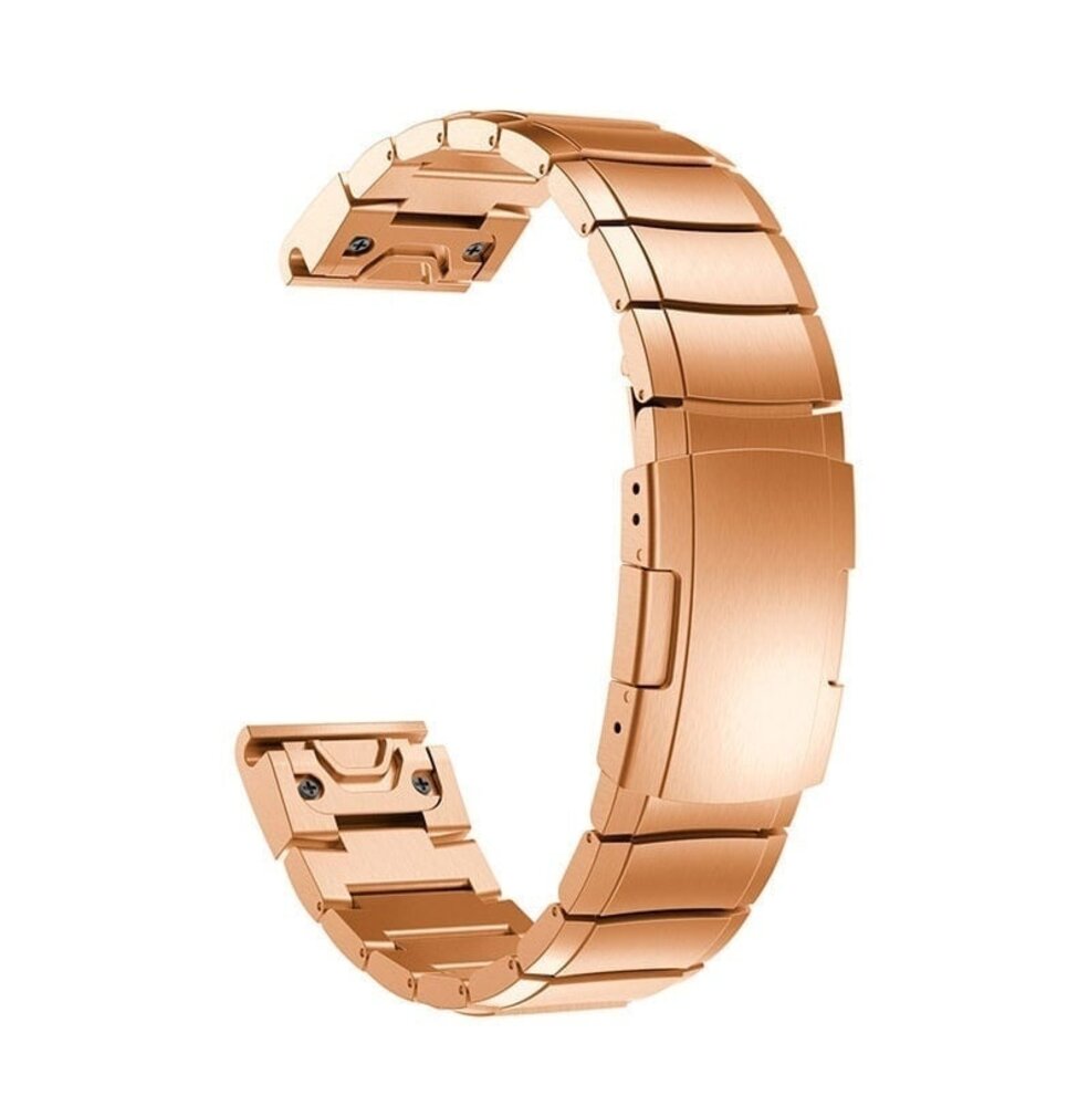 Strap-it® Strap-it Garmin Instinct 3 - 45mm Metallarmband (Rose Gold) Strap-it® Strap-it Garmin Instinct 3 - 45mm Metallarmband (Rose Gold)
