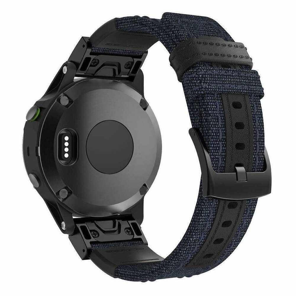 Strap-it® Strap-it Garmin Instinct 3 - 45mm Nylon Hybridarmband (Blau)