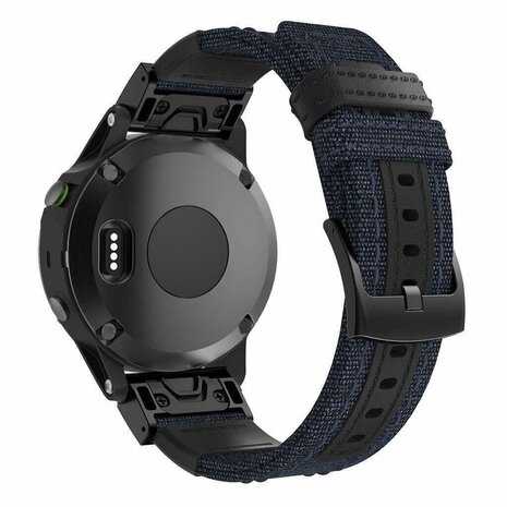 Strap-it® Strap-it Garmin Instinct 3 - 45mm Nylon Hybridarmband (Blau)