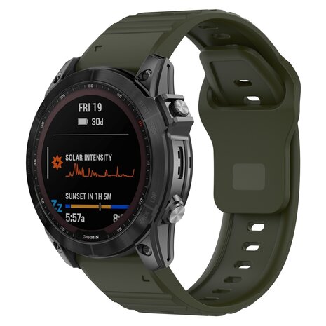 Strap-it® Strap-it Garmin Instinct 3 - 45mm Outdoor Silikonarmband (Armeegrün)