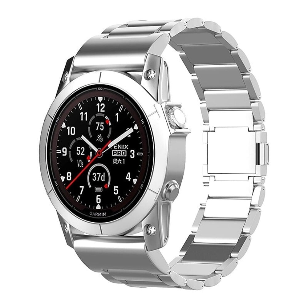 Strap-it® Strap-it Garmin Instinct E - 45mm magnetisches Titanarmband (Silber)