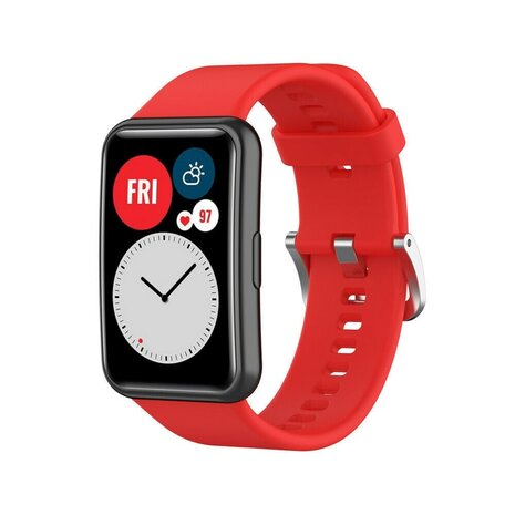 Strap-it® Strap-it Huawei Watch Fit SE Silikonarmband (Rot)