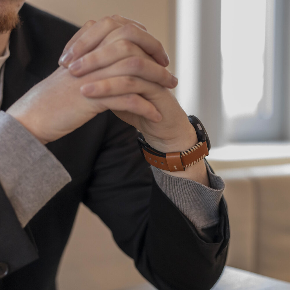 Strap-it® Strap-it Amazfit Balance Stitched Lederarmband (Braun) Strap-it® Strap-it Amazfit Balance Stitched Lederarmband (Braun)