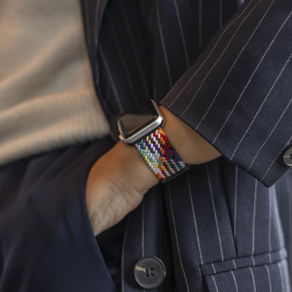 Bandz Bandz Apple Watch geflochtenes Nylon Band mit P-Buckle (Regenbogen) Bandz Bandz Apple Watch geflochtenes Nylon Band mit P-Buckle (Regenbogen)