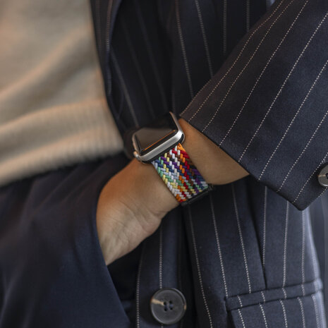 Bandz Bandz Apple Watch geflochtenes Nylon Band mit P-Buckle (Regenbogen) Bandz Bandz Apple Watch geflochtenes Nylon Band mit P-Buckle (Regenbogen)
