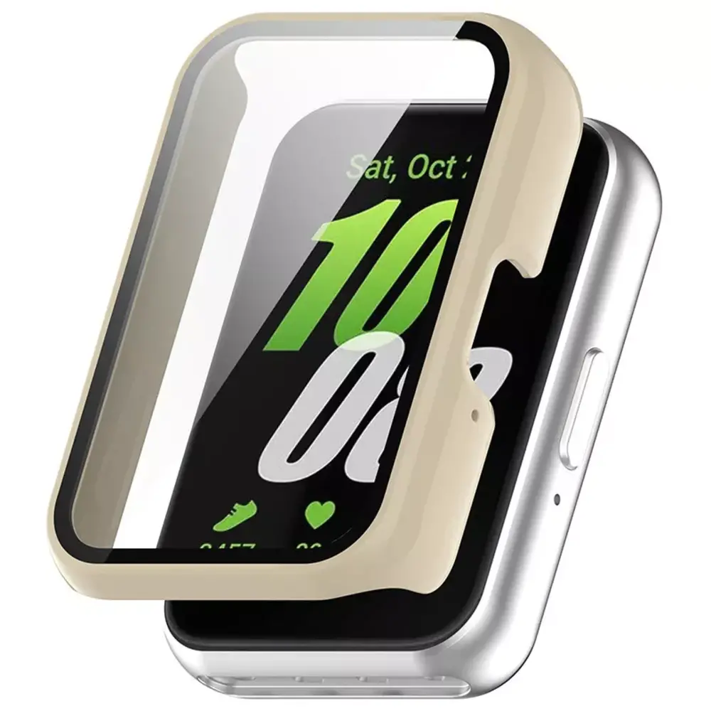 Strap-it® Strap-it Samsung Galaxy Fit 3 PC Hartschalenhülle mit Glas (Beige)