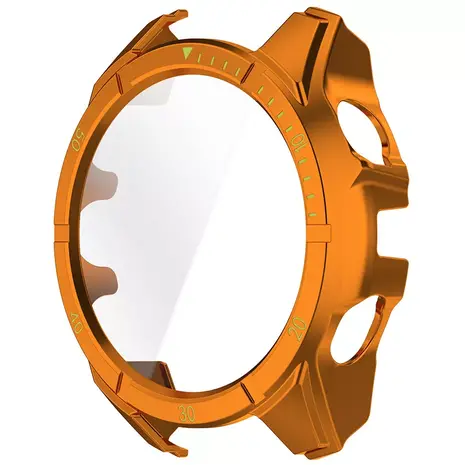 Strap-it® Strap-it Garmin Fenix 8 - 47mm SOLAR Hartschale mit Glas (Orange/Grün)