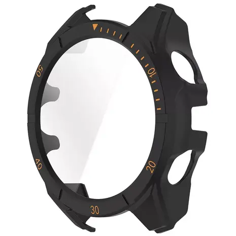 Strap-it® Strap-it Garmin Fenix 8 - 47mm SOLAR Hartschale mit Glas (Schwarz/Orange)