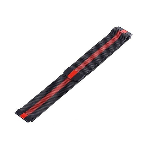 Strap-it® Strap-it OnePlus Watch 3 Milanese Armband (Schwarz/Rot)
