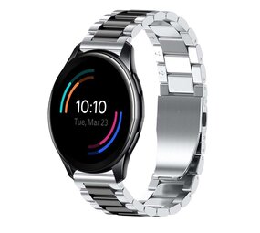 Strap-it® OnePlus Watch 3 Stahlarmband (Silber/Schwarz) Strap-it® OnePlus Watch 3 Stahlarmband (Silber/Schwarz)