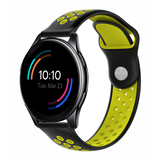 Strap-it® OnePlus Watch 3 Sportarmband (Schwarz/Gelb)