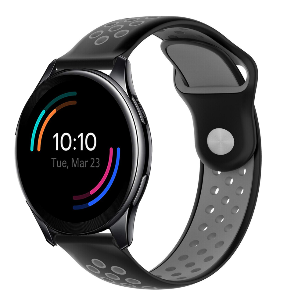 Strap-it® Strap-it OnePlus Watch 3 Sportarmband (Schwarz/Grau)
