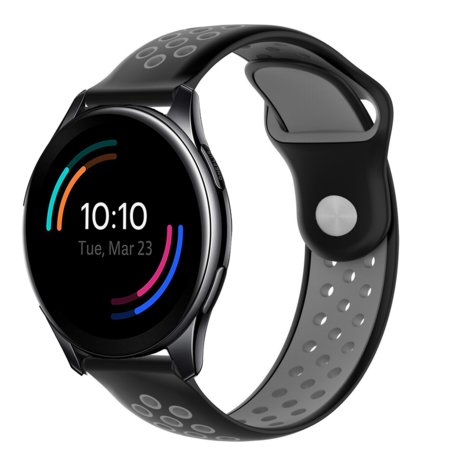 Strap-it® Strap-it OnePlus Watch 3 Sportarmband (Schwarz/Grau)