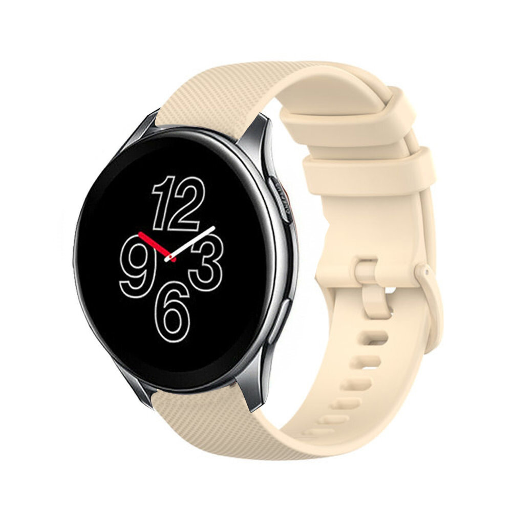 Strap-it® Strap-it OnePlus Watch 3 luxus Silikonarmband (Beige)