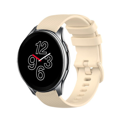 Strap-it® Strap-it OnePlus Watch 3 luxus Silikonarmband (Beige)