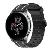 Strap-it® OnePlus Watch 3 Sport-Schnalenarmband (Schwarz/Weiß)
