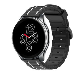 Strap-it® OnePlus Watch 3 Sport-Schnalenarmband (Schwarz/Weiß) Strap-it® OnePlus Watch 3 Sport-Schnalenarmband (Schwarz/Weiß)