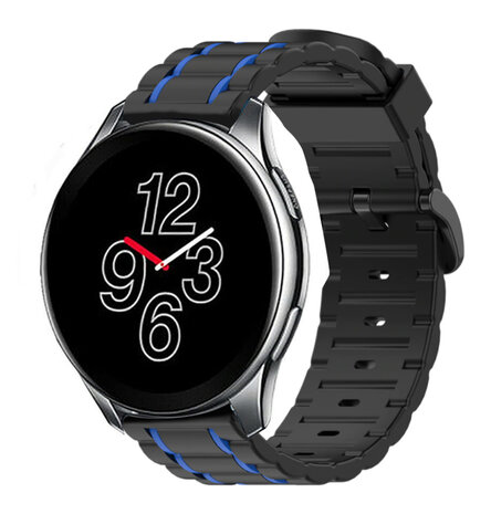 Strap-it® Strap-it OnePlus Watch 3 Sport-Schnalenarmband (Schwarz/Blau)