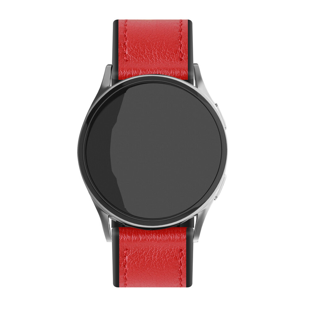 Strap-it® Strap-it OnePlus Watch 3 Leder Hybridarmband (Rot) Strap-it® Strap-it OnePlus Watch 3 Leder Hybridarmband (Rot)