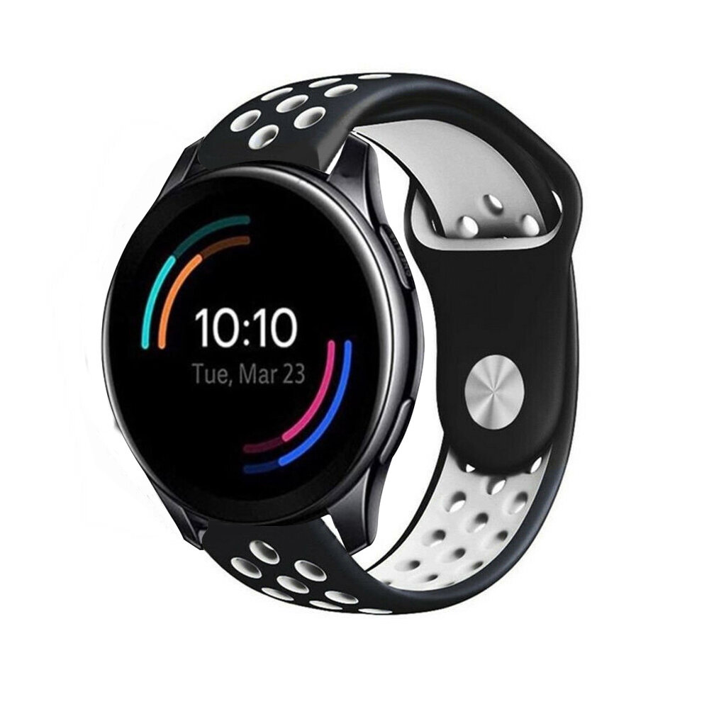 Strap-it® Strap-it OnePlus Watch 3 Sportarmband (Schwarz/Weiß)