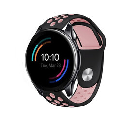Strap-it® OnePlus Watch 3 Sportarmband (Schwarz/Rosa) Strap-it® OnePlus Watch 3 Sportarmband (Schwarz/Rosa)