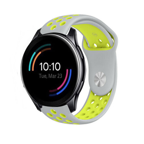 Strap-it® Strap-it OnePlus Watch 3 Sportarmband (Grau/Gelb)