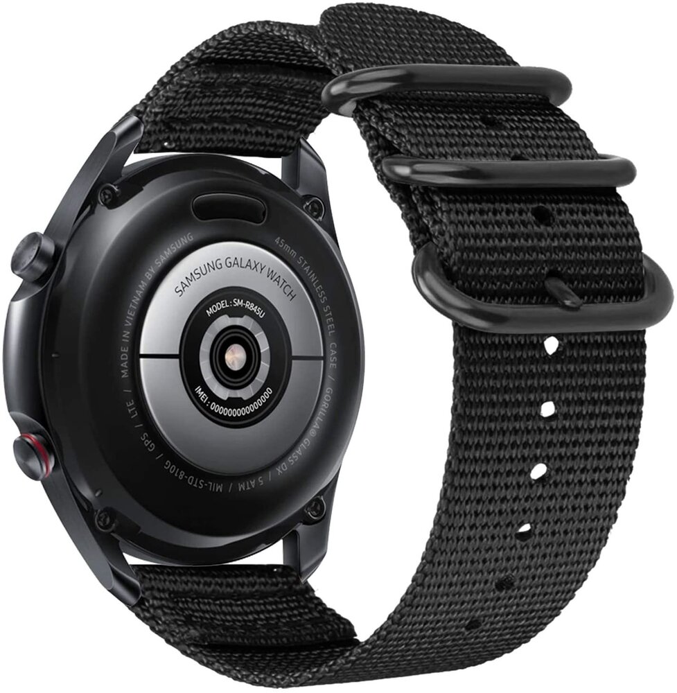 Strap-it® Strap-it OnePlus Watch 3 Nylon Schnallenarmband (Schwarz)