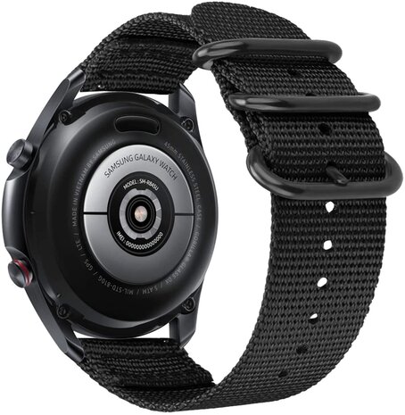 Strap-it® Strap-it OnePlus Watch 3 Nylon Schnallenarmband (Schwarz)