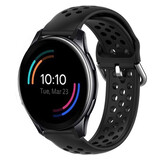Strap-it® OnePlus Watch 3 Silikonarmband mit Löchern (Schwarz)