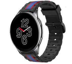 Strap-it® OnePlus Watch 3 Special Edition band (Schwarz/Blau) Strap-it® OnePlus Watch 3 Special Edition band (Schwarz/Blau)