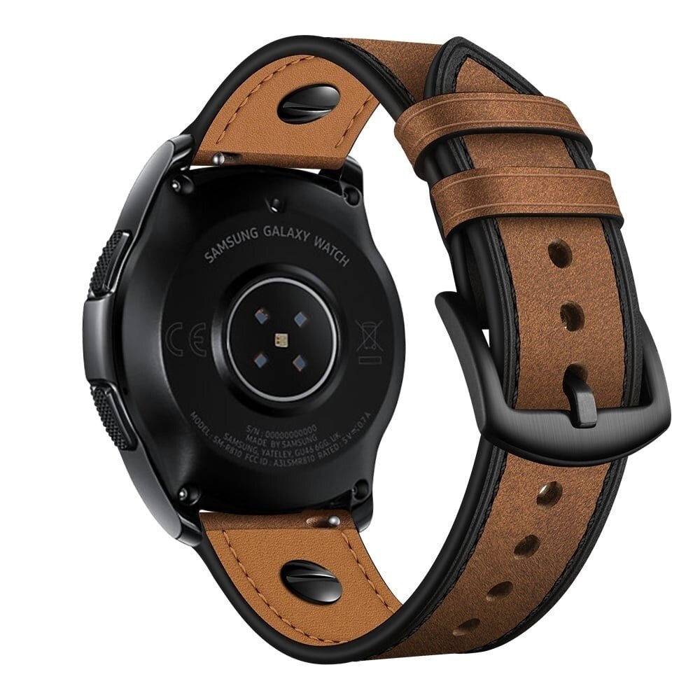 Strap-it® Strap-it OnePlus Watch 3 Lederarmband mit Schraube (Dunkelbraun)