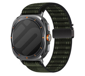 Strap-it® Samsung Galaxy Watch Ultra Wave Nylon Armband mit P-Buckle (Grün) Strap-it® Samsung Galaxy Watch Ultra Wave Nylon Armband mit P-Buckle (Grün)