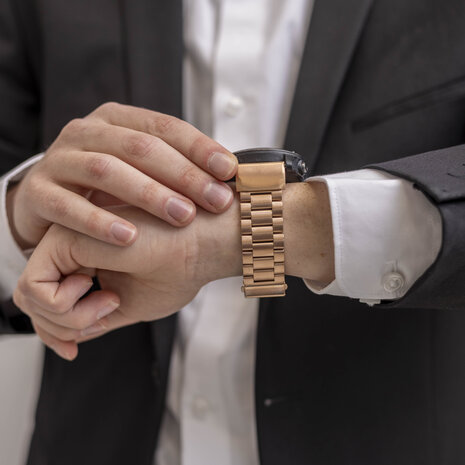 Strap-it® Strap-it Garmin Instinct 3 - 45mm Stahlarmband (Rose Gold) Strap-it® Strap-it Garmin Instinct 3 - 45mm Stahlarmband (Rose Gold)