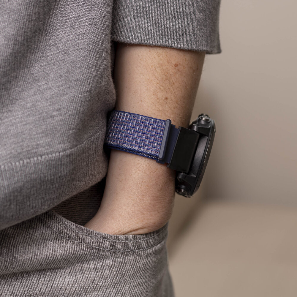 Strap-it® Strap-it Garmin Fenix 5 / 6 Nylonarmband (Dunkelblau)